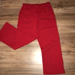 Red sweatpants